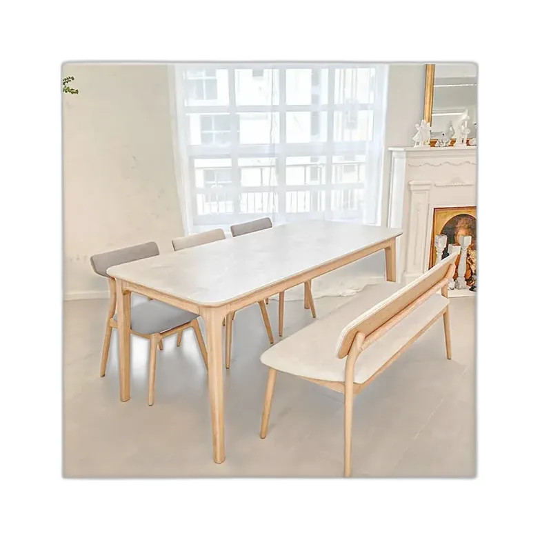 헨지디자인 세라토 6인 식탁 벤치형 set (의자3+벤치1구성)
