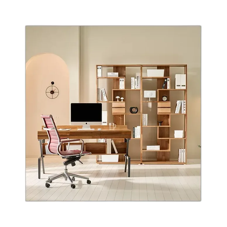 헨지디자인 모노 원목 서재 set (책장2+책상1구성)