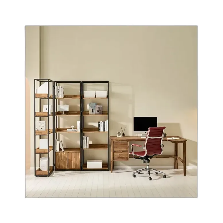 헨지디자인 베네토 원목 서재 set (책장3+책상1구성)